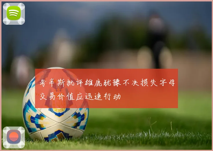 考辛斯批评雄鹿犹豫不决损失字母交易价值应迅速行动